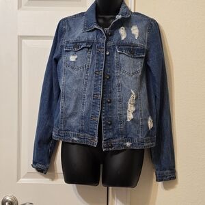 Distressed Blue Jean Jacket